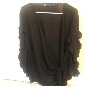 NWOT Beautiful and flowy black top